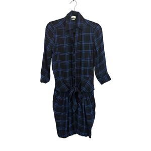 L'agence Plaid Dress Blue Black